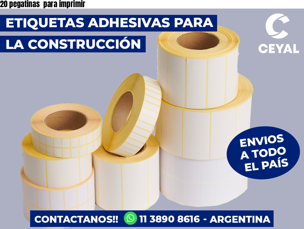20 pegatinas  para imprimir