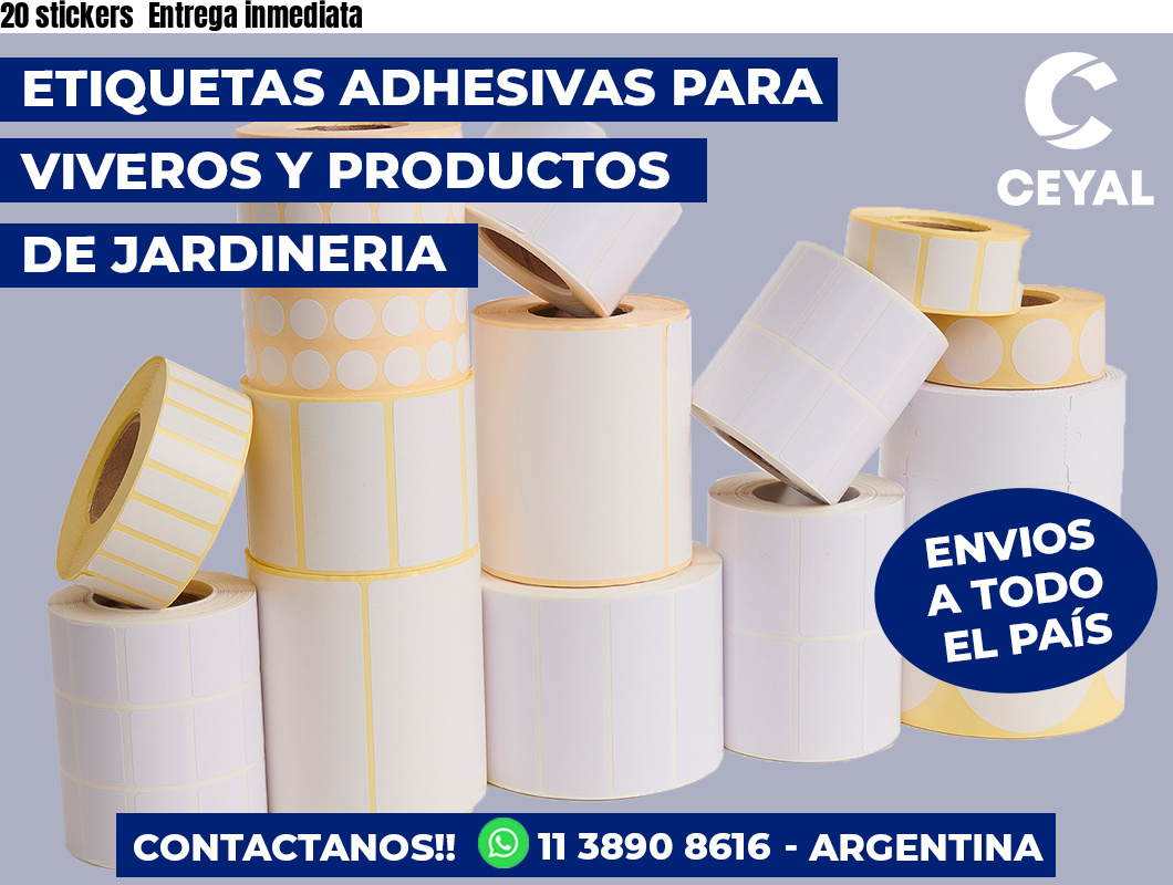 20 stickers  Entrega inmediata