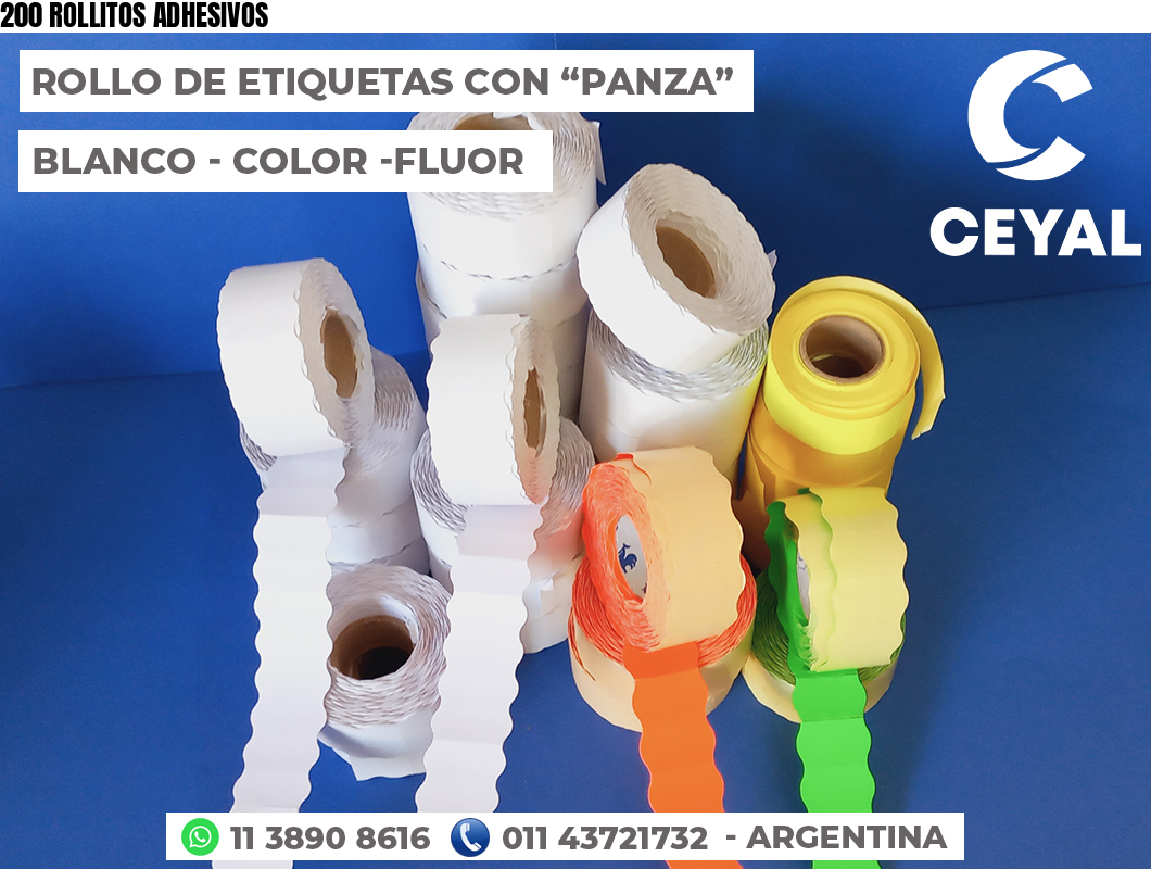 200 ROLLITOS ADHESIVOS