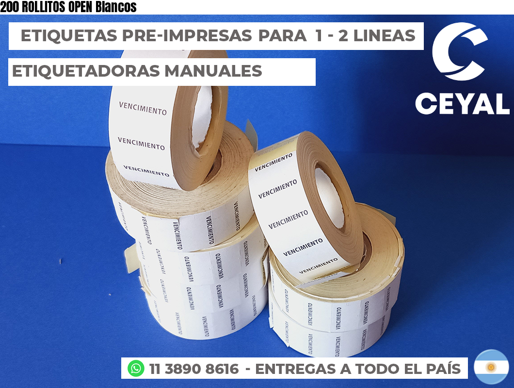 200 ROLLITOS OPEN Blancos