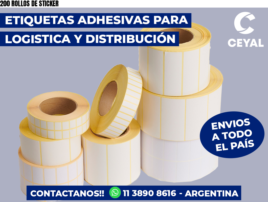 200 ROLLOS DE STICKER