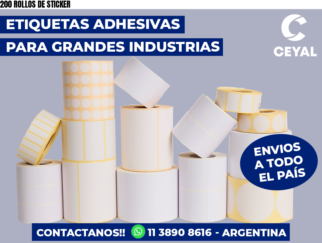200 ROLLOS DE STICKER
