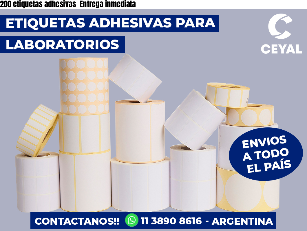 200 etiquetas adhesivas Entrega inmediata
