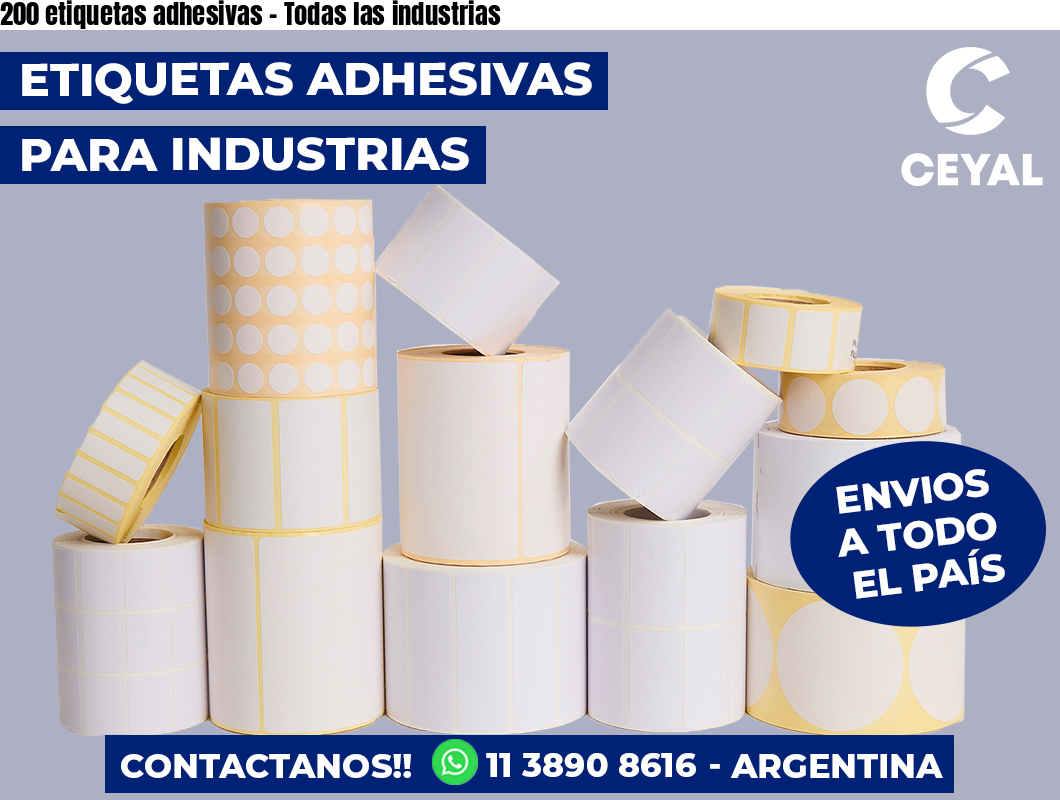200 etiquetas adhesivas - Todas las industrias