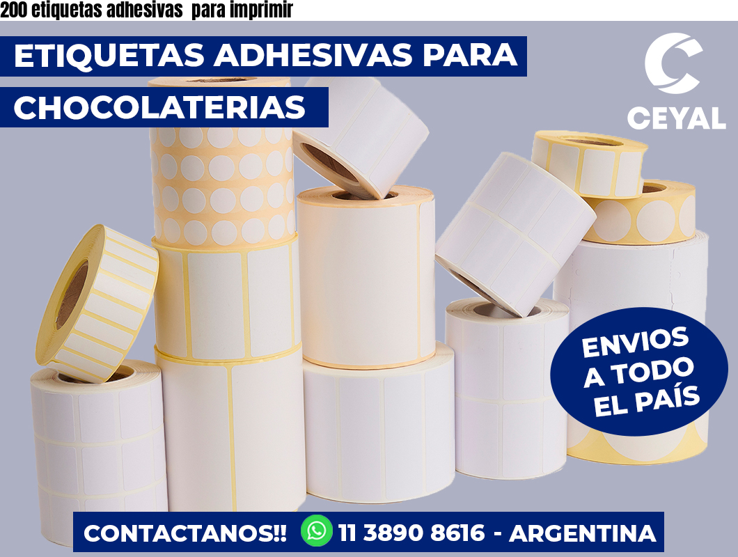 200 etiquetas adhesivas para imprimir