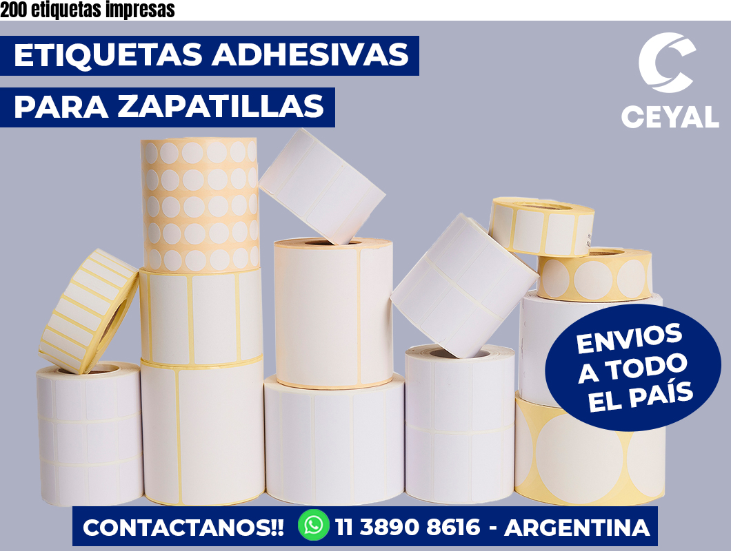 200 etiquetas impresas