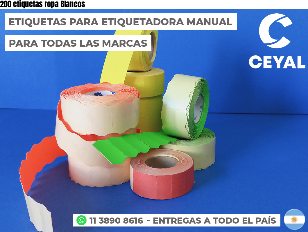 200 etiquetas ropa Blancos