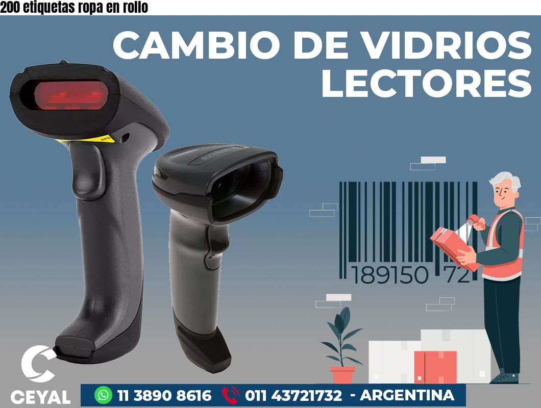 200 etiquetas ropa en rollo