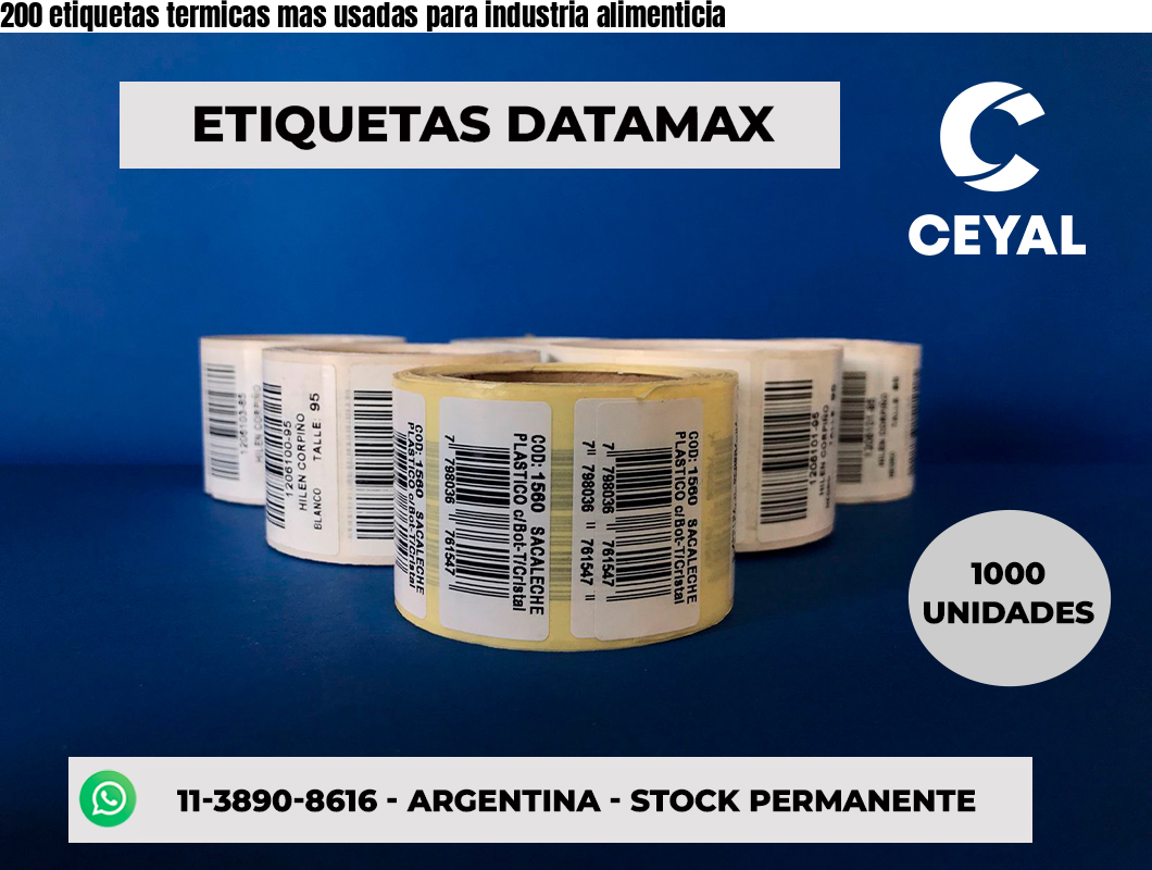 200 etiquetas termicas mas usadas para industria alimenticia
