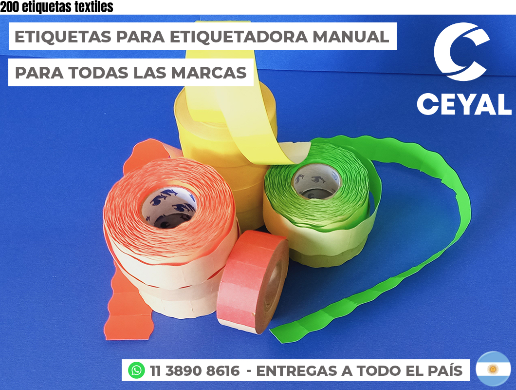 200 etiquetas textiles