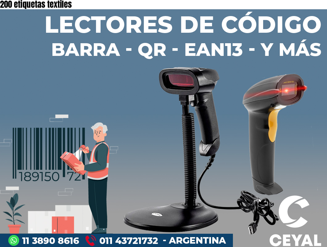 200 etiquetas textiles