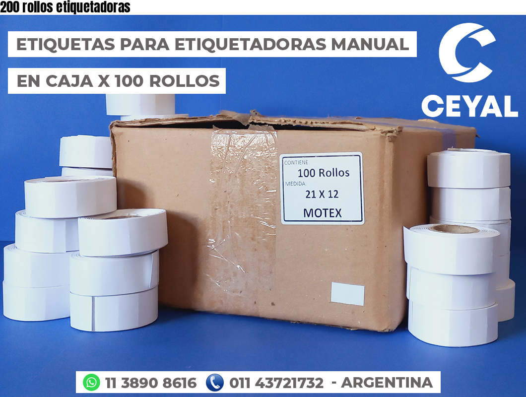 200 rollos etiquetadoras