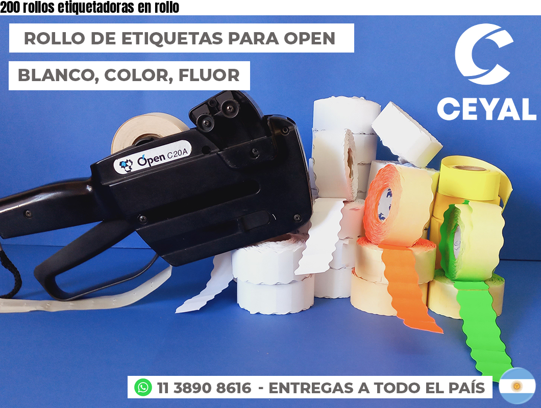 200 rollos etiquetadoras en rollo