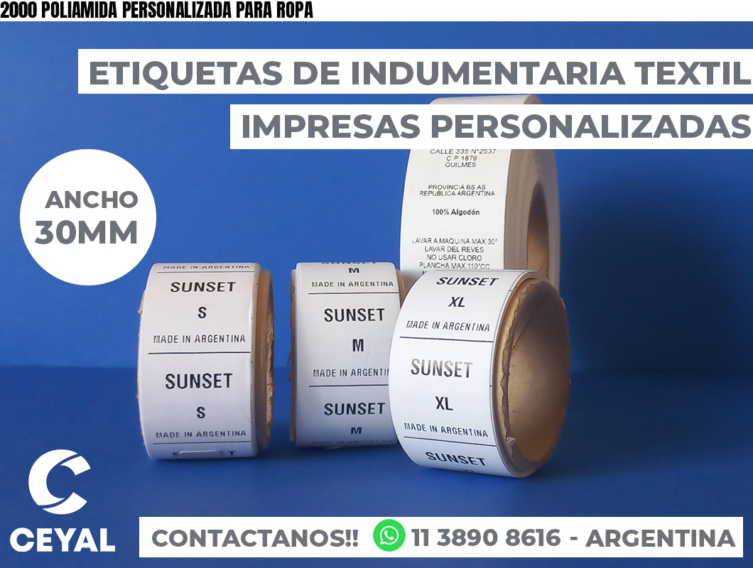 2000 POLIAMIDA PERSONALIZADA PARA ROPA