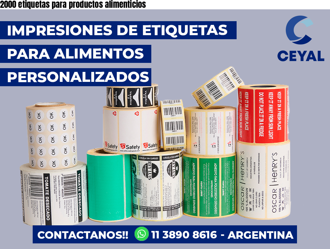2000 etiquetas para productos alimenticios