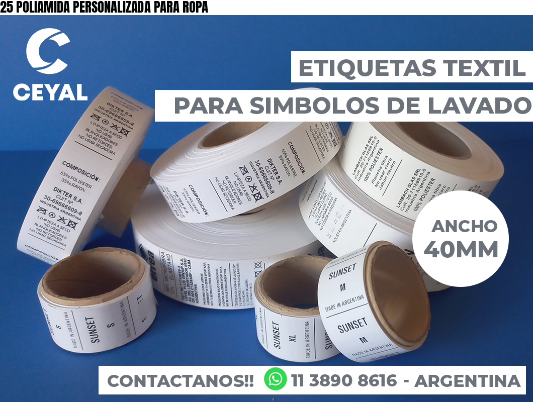 25 POLIAMIDA PERSONALIZADA PARA ROPA