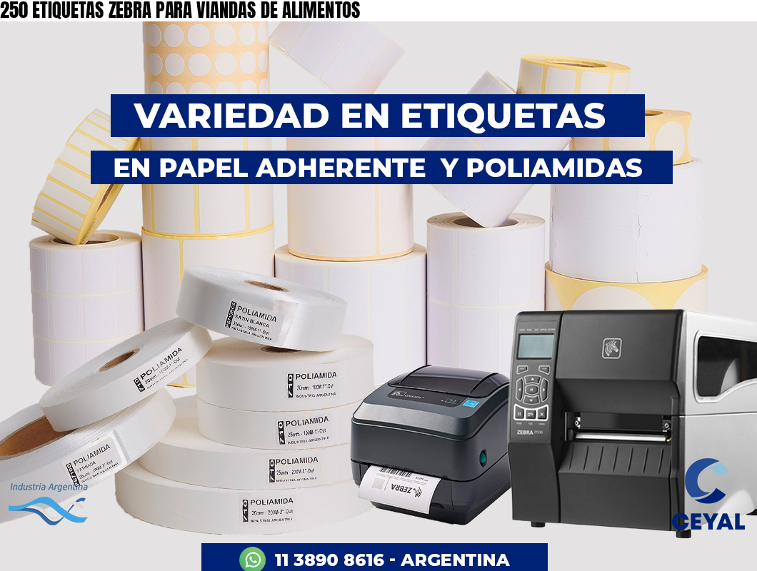 250 ETIQUETAS ZEBRA PARA VIANDAS DE ALIMENTOS