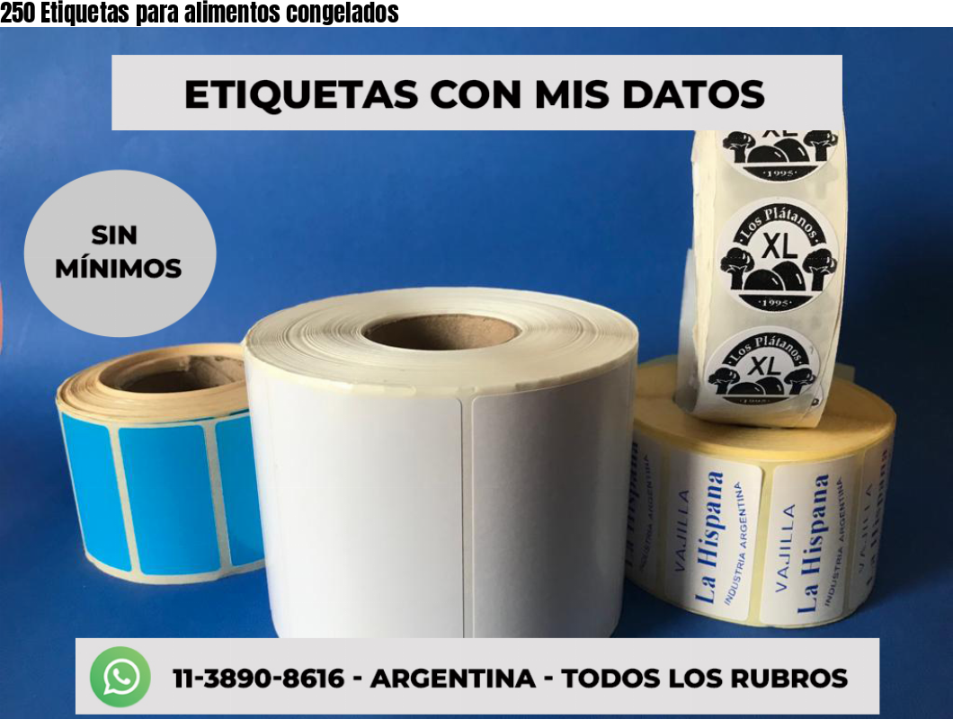 250 Etiquetas para alimentos congelados