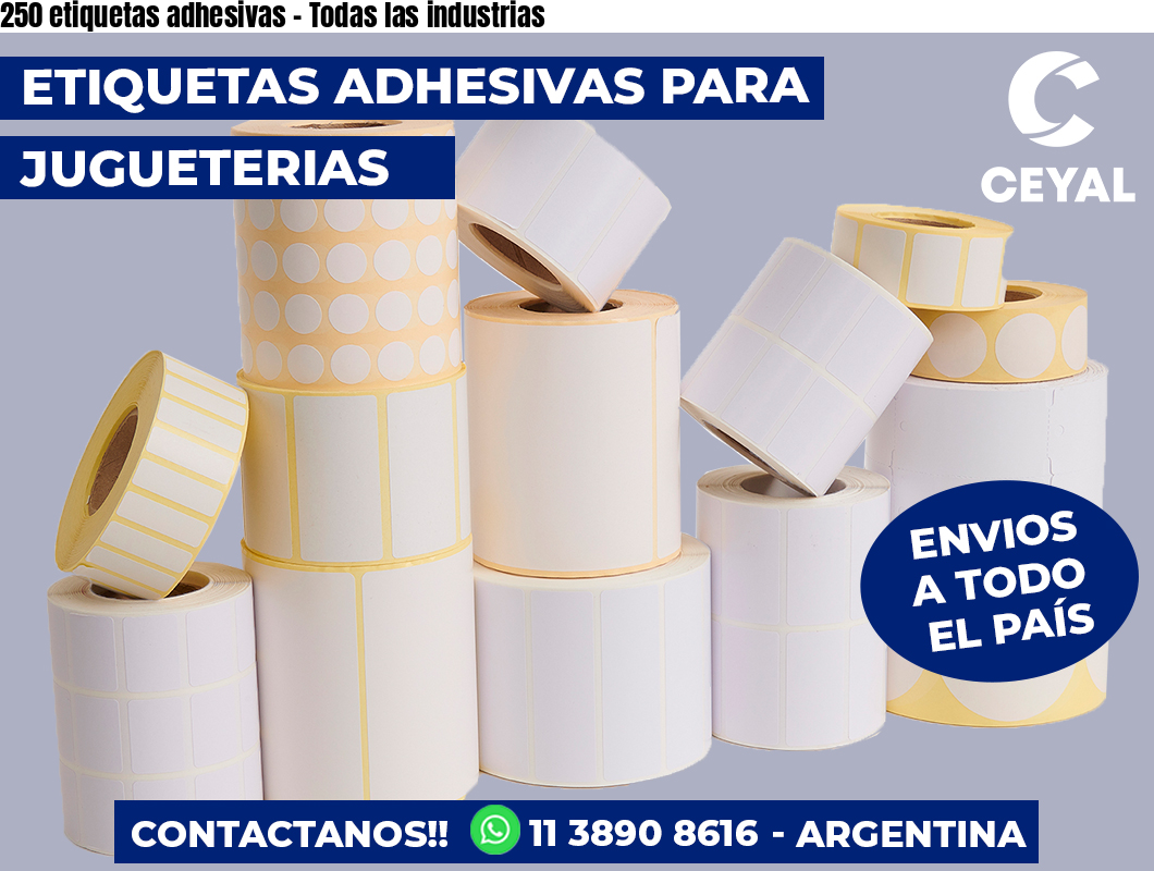 250 etiquetas adhesivas – Todas las industrias