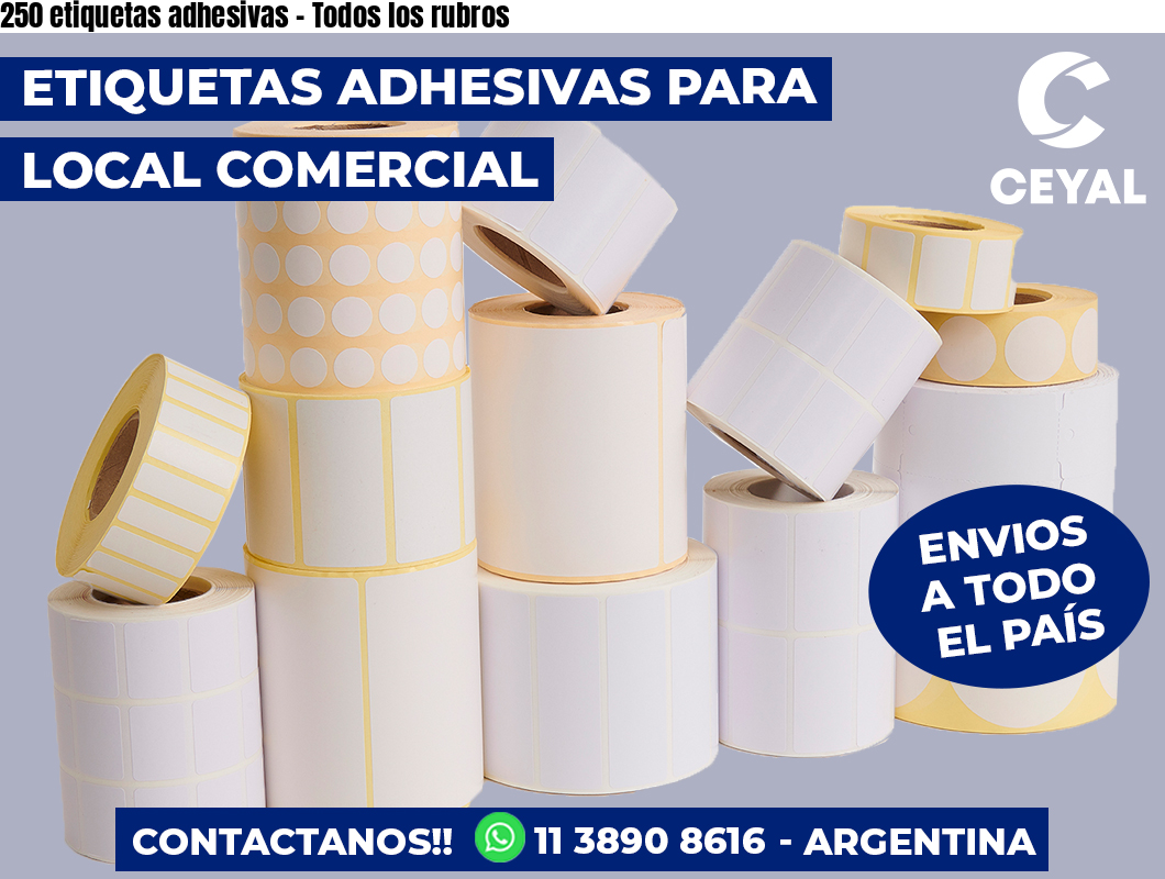 250 etiquetas adhesivas - Todos los rubros