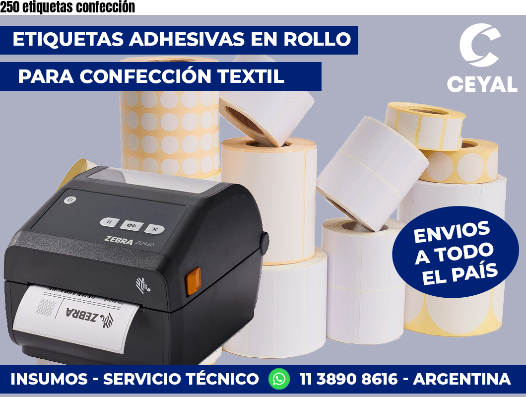 250 etiquetas confección