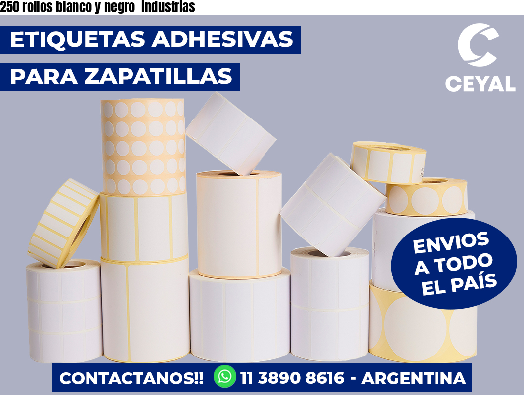 250 rollos blanco y negro industrias