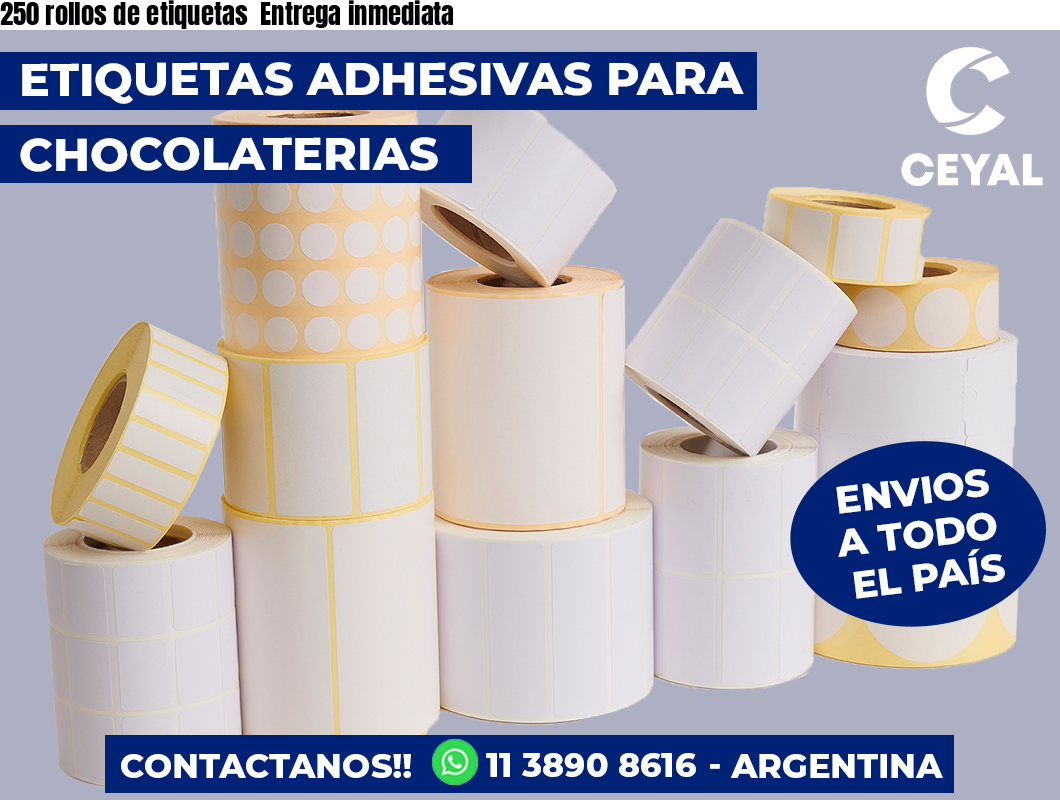 250 rollos de etiquetas Entrega inmediata