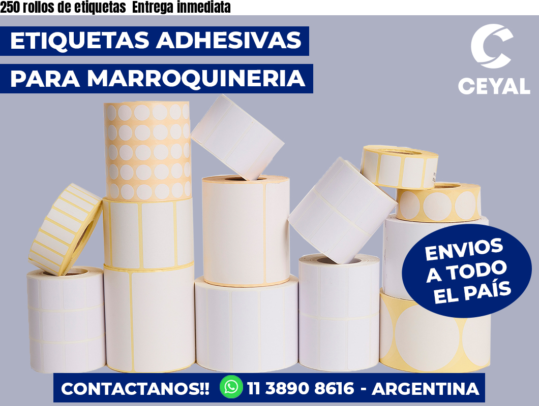 250 rollos de etiquetas Entrega inmediata