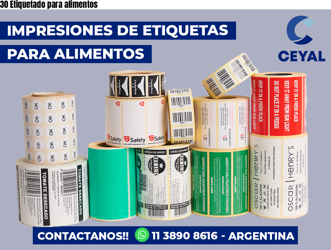30 Etiquetado para alimentos
