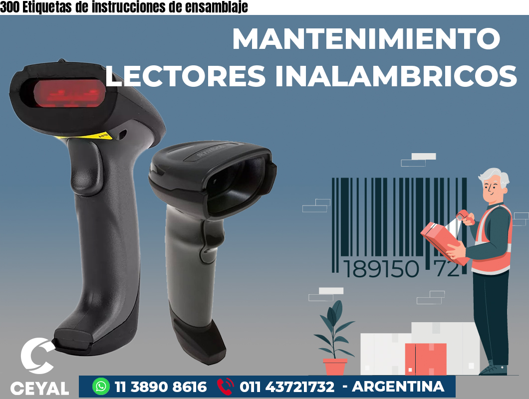 300 Etiquetas de instrucciones de ensamblaje