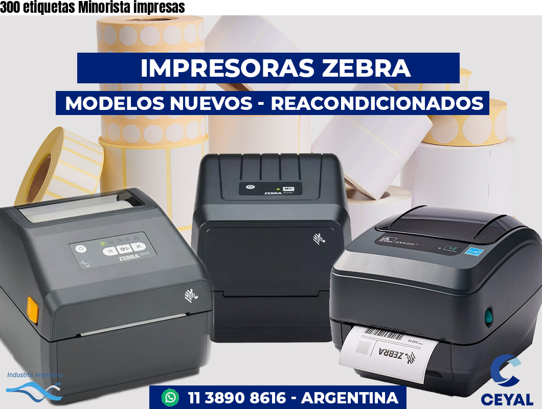 300 etiquetas Minorista impresas
