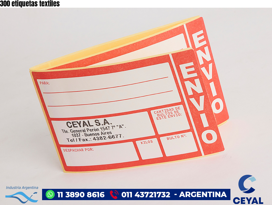 300 etiquetas textiles