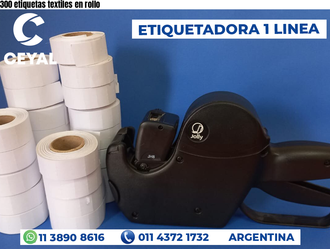 300 etiquetas textiles en rollo