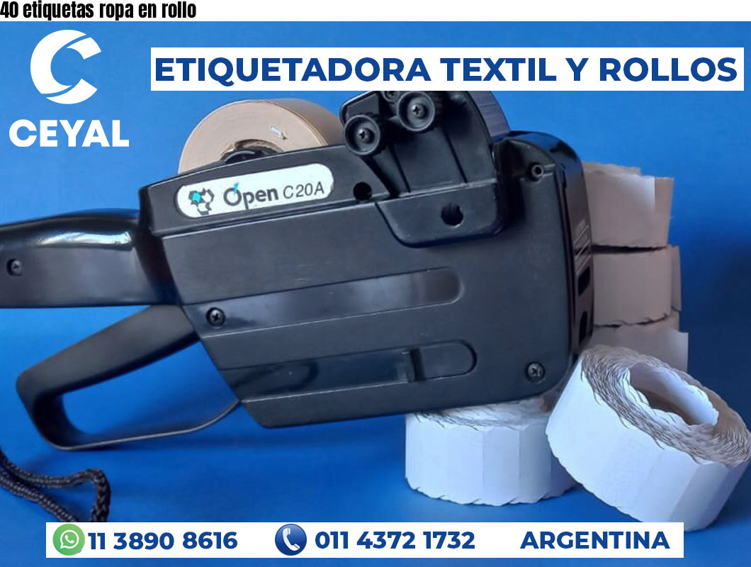 40 etiquetas ropa en rollo