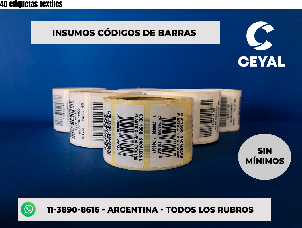 40 etiquetas textiles