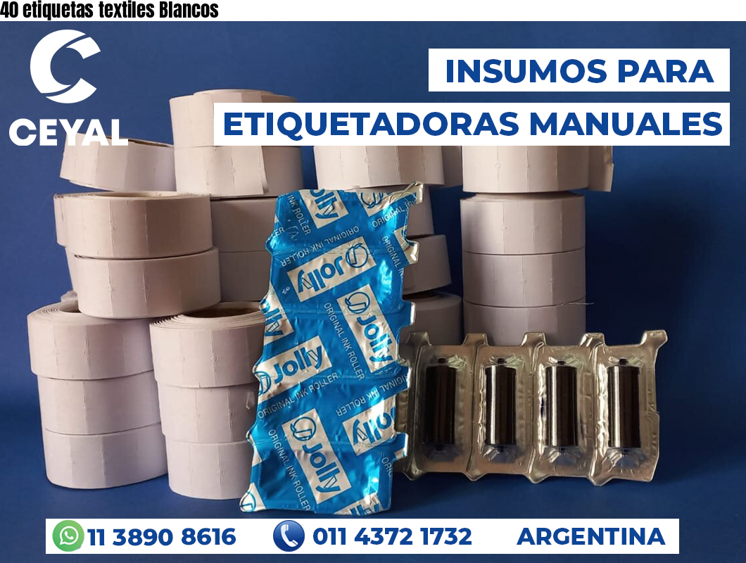 40 etiquetas textiles Blancos
