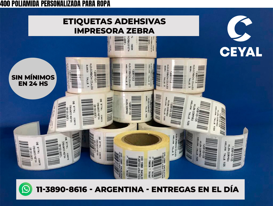 400 POLIAMIDA PERSONALIZADA PARA ROPA