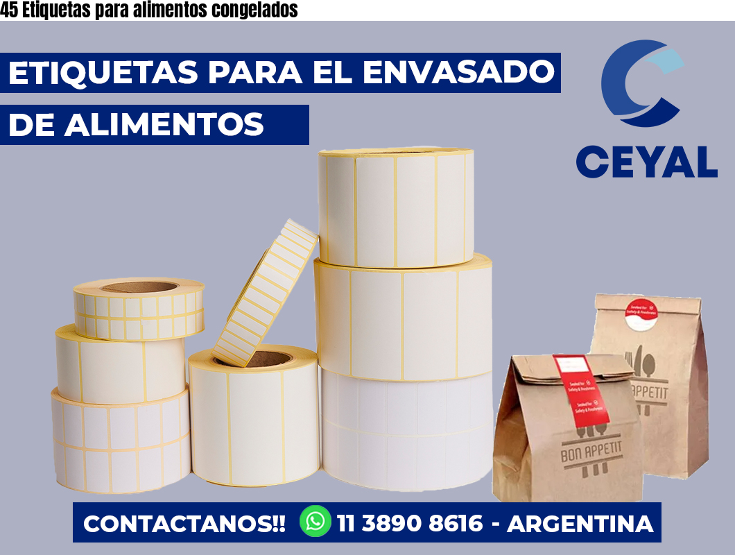 45 Etiquetas para alimentos congelados