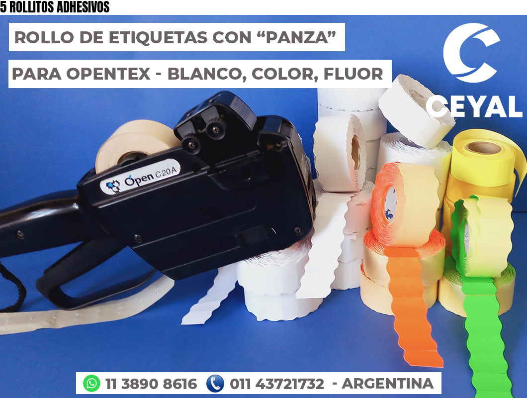 5 ROLLITOS ADHESIVOS