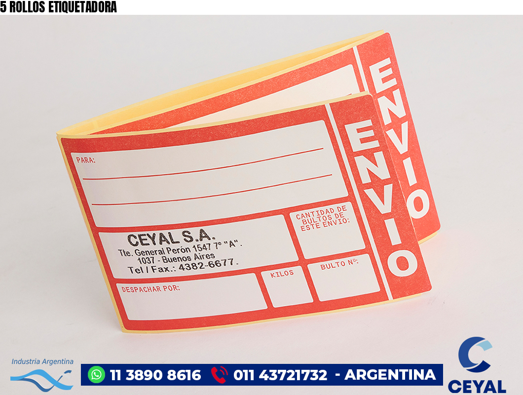 5 ROLLOS ETIQUETADORA
