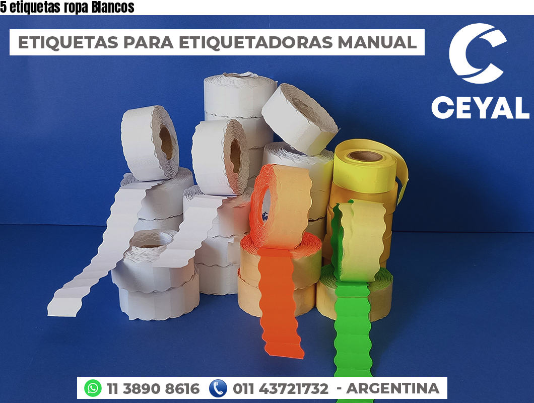 5 etiquetas ropa Blancos