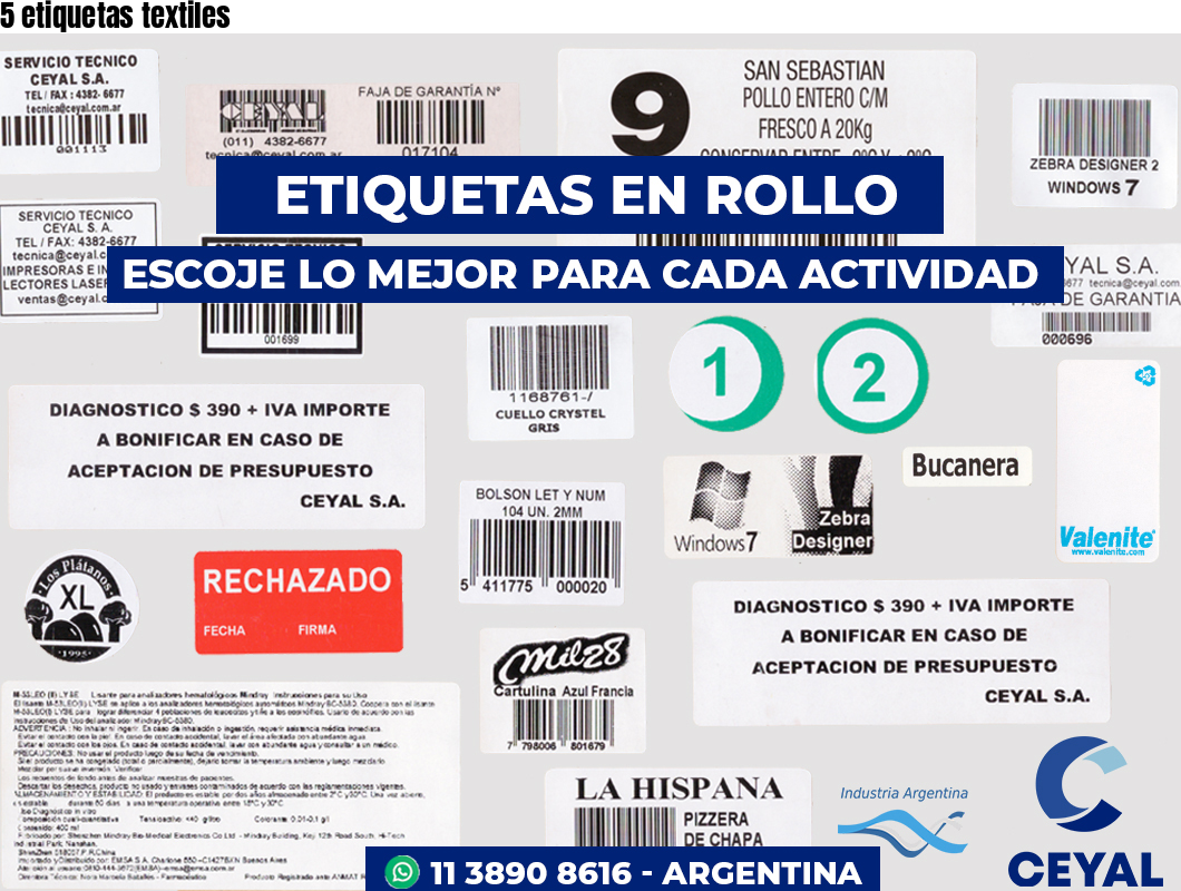 5 etiquetas textiles