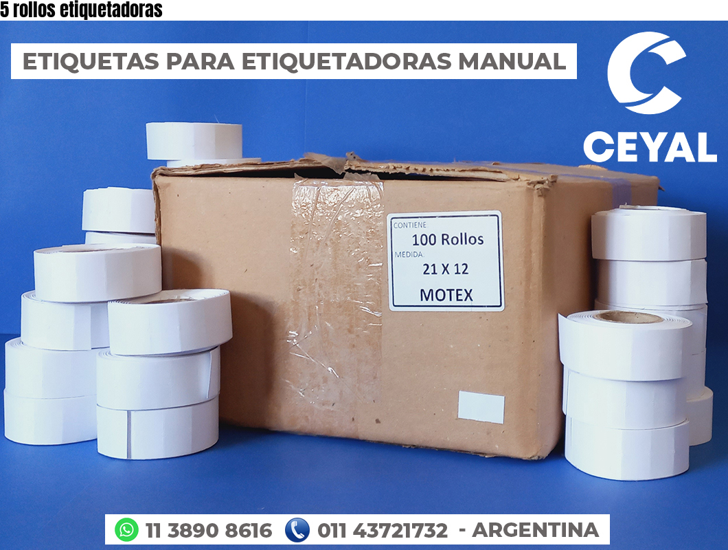 5 rollos etiquetadoras