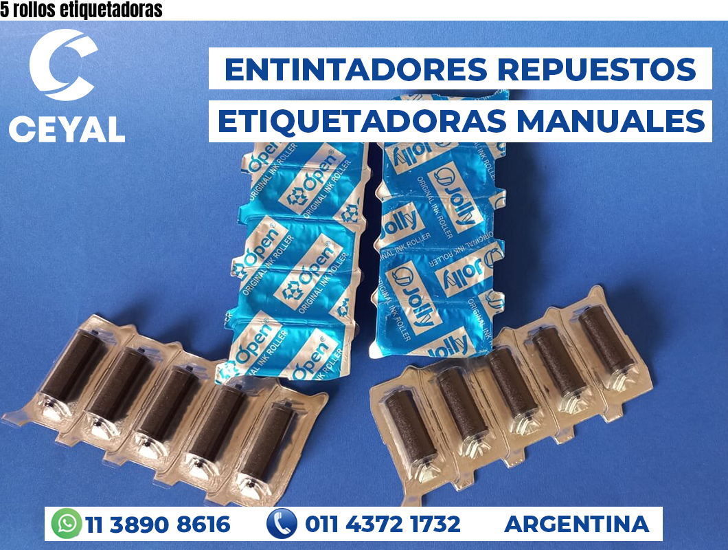 5 rollos etiquetadoras