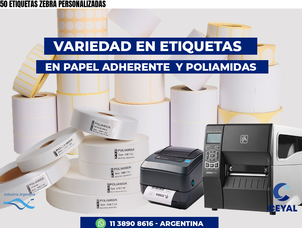 50 ETIQUETAS ZEBRA PERSONALIZADAS
