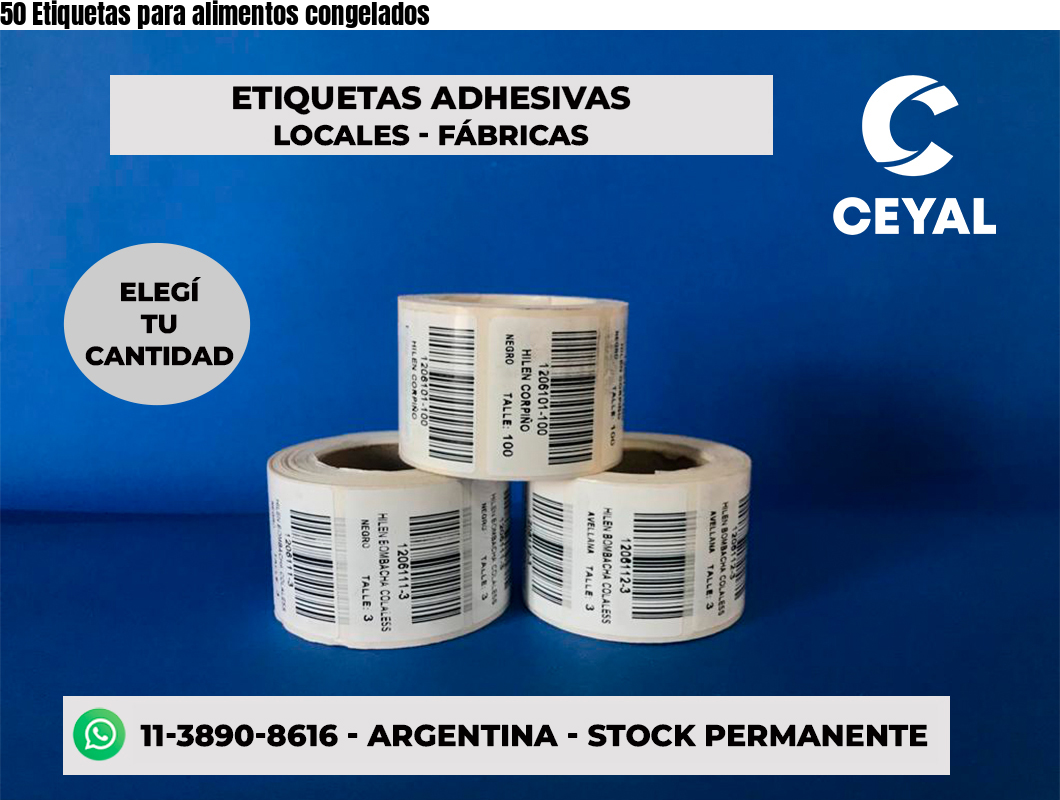 50 Etiquetas para alimentos congelados
