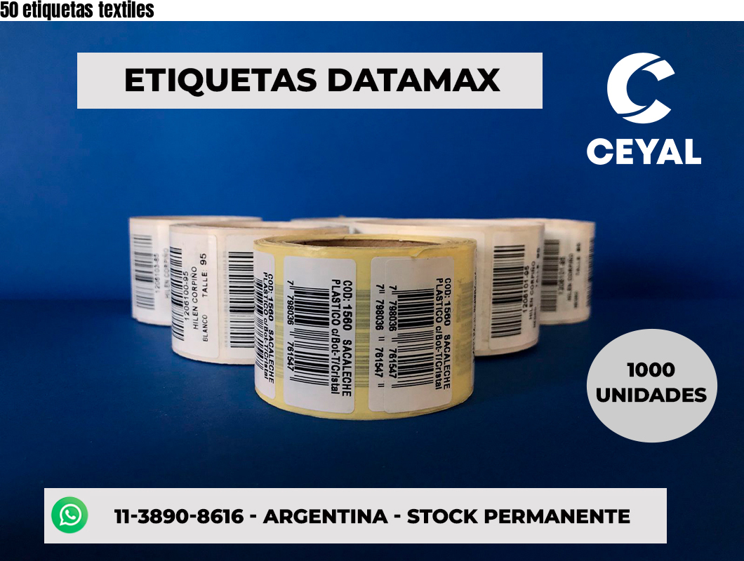 50 etiquetas textiles
