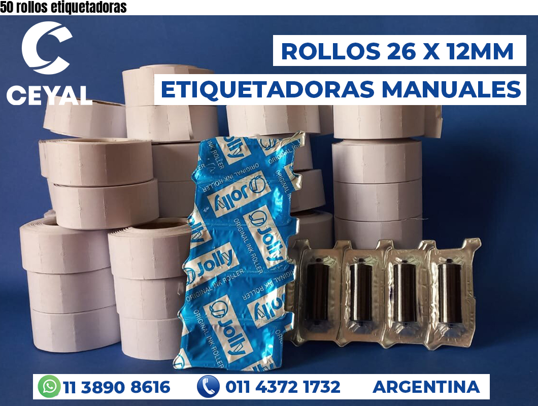 50 rollos etiquetadoras