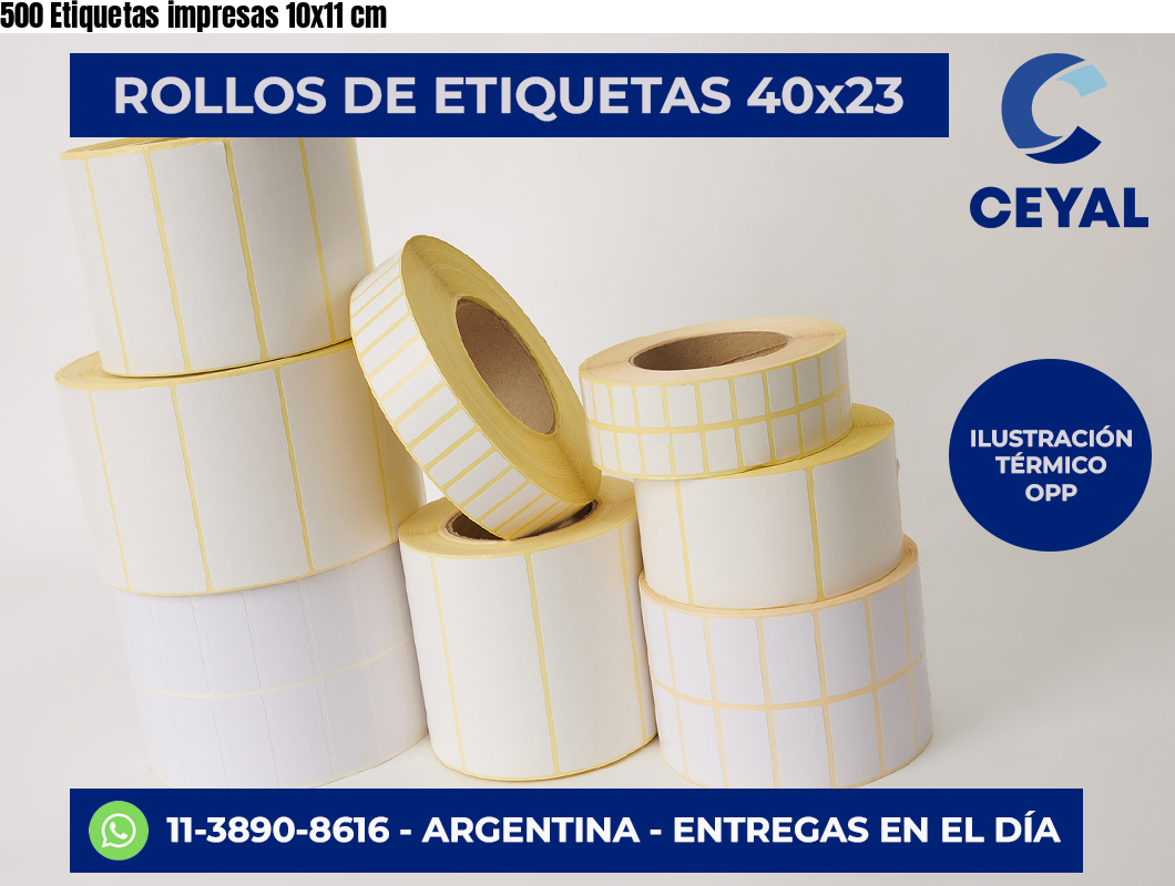 500 Etiquetas impresas 10×11 cm