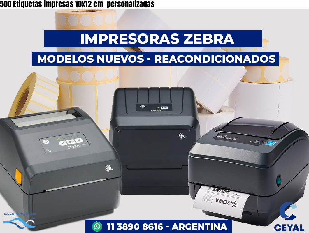 500 Etiquetas impresas 10x12 cm personalizadas
